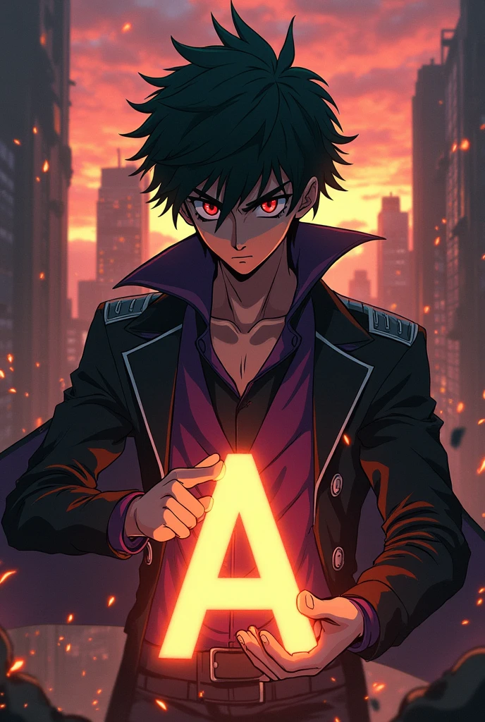 (anime 1.2)Deku villain grabbing an A letter