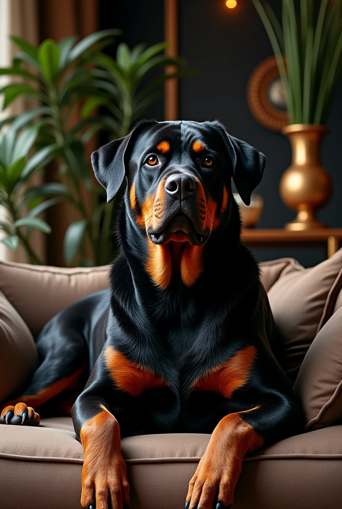 poster design prompt
Purpose: the luxury and「May all dogs be happy」conveying the philosophy、create a poster that targets affluent customers。

Main Visual:

Dog breed: Rottweiler
scene: Rottweiler relaxing gracefully in luxurious interiors and beautiful gardens。Create a sense of luxuryするために、place items using elegant furniture and high-quality materials in the background。
design elements:

Color: dark and subdued colors（Deep Navy、black、Gold, etc.）Based on、Create a sense of luxury。
font: エレガントで洗練されたセリフ体またはカリグラフィー風のfontを使用。
Texture: emphasize luxury、consider glossy finish or embossed design。
Catch phrase:

「May all dogs be happy」
Brand Message:

logoとスローガン: Canineのlogoと「May all dogs be happy」place the slogan prominently、emphasizing the brand philosophy。
Detailed information: brand name、logo、product line、website URL、include contact information, etc.。
additional visual elements:

製品の使用example: high-end dog supplies（first round、lead, etc.）incorporate scenes where the Rottweiler is used、introducing actual products。
Storytelling: to highlight the elegance and strength of the Rottweiler、add a simple story or background information（example: 「Rottweiler — Its strength and elegance、embodies the ideal of Canine。」）。