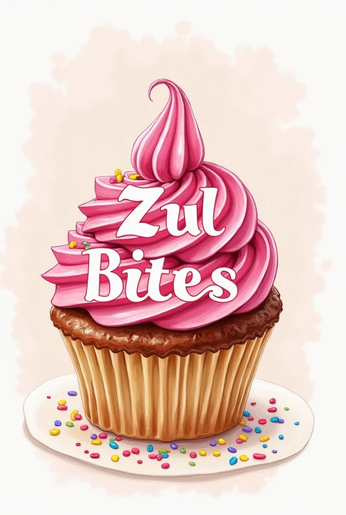 Cupcake drawing with the words Zul Bites
