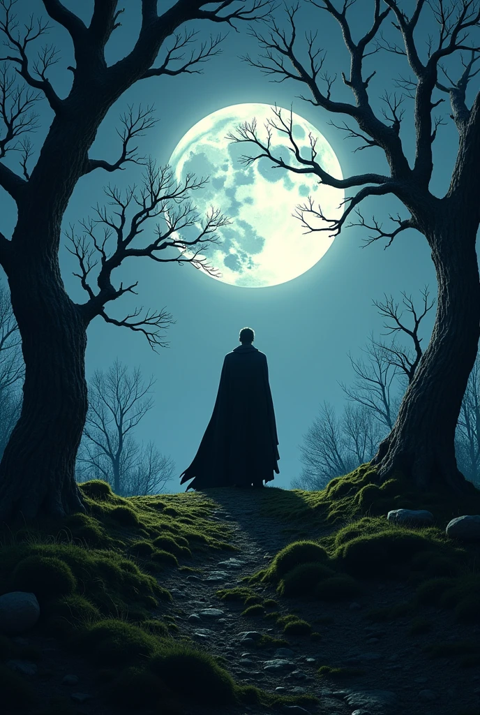 Friday, full moon
He posed there alone
Suddenly, he saw a shadow