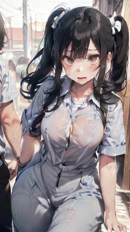 NSFW、masterpiece, 最high quality, high quality, High resolution, One girl, alone, Blue Hair, Long Hair, blue eyes, White shirt ,Black office skirt, Knee socks, whole body, Depth of written boundary, Research Room,(((Body odor、Bad smell)))、(((Sweat)))、((((Sweat染み、Yellowing、odor))))、(((Soaking wet)))、(((((Love juice)))))、((((Detailed pussy))))、(((Sit with your legs apart)))、((Leg spread))、(((Covered in bodily fluids)))、(((Squirting)))、(((Climax、Ecstasy face、Watery eye、Drooling)))