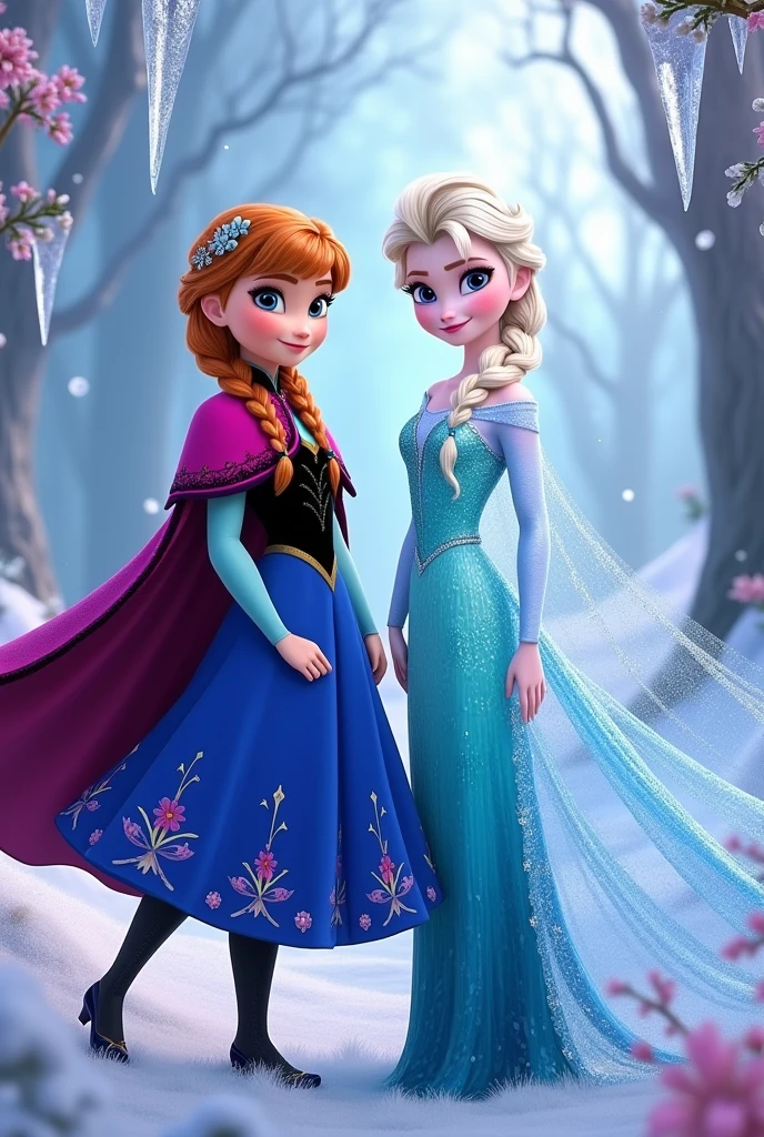 A double digital Frozen-themed birthday invitation featuring Anna and Elsa with no text.