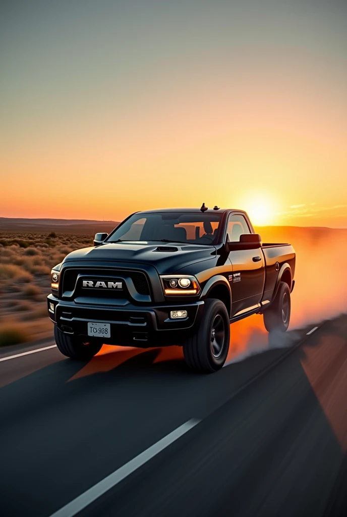 logotype: Imported black Ram pickup truck