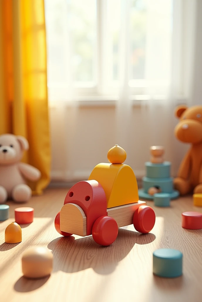 (sketch) wood toy, 4 year old kids, didactic, useful, minimalist, understandable,  creative, innovative, pretty, colorful, stimulating 