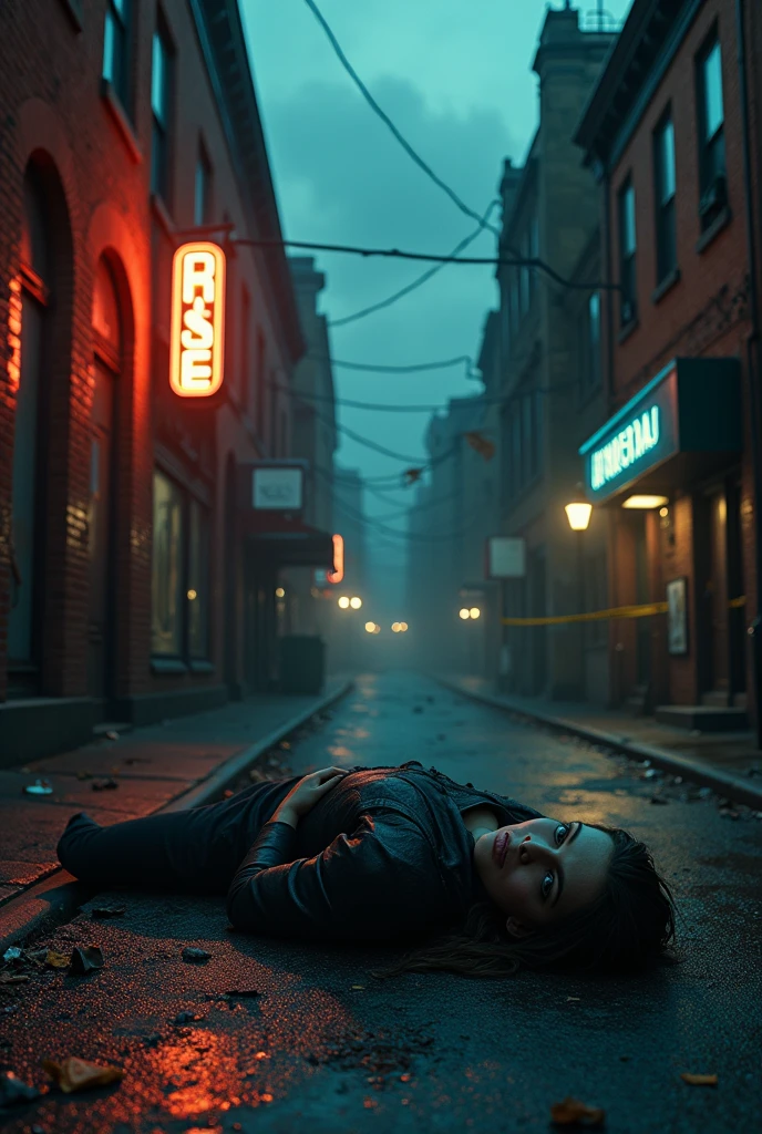 4k, ultra realistic, realistic, textured skin, crime scene, rated pg, dead body