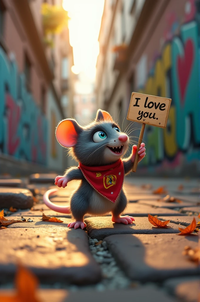 Make a bandana rat, saying lay I love you