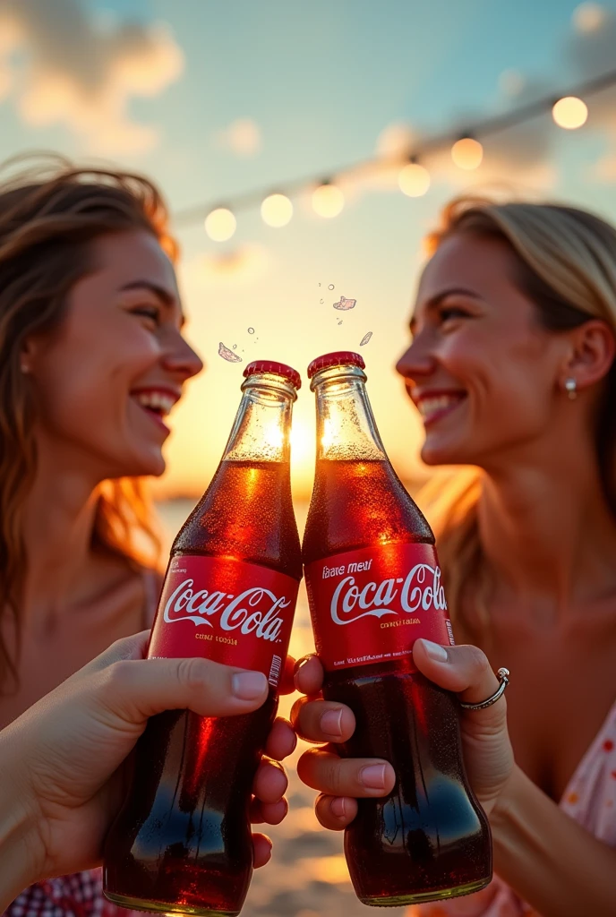 advertising campaign and create copywriting examples with the help of AI, select 5 best and create sketches of Coca-Cola ads