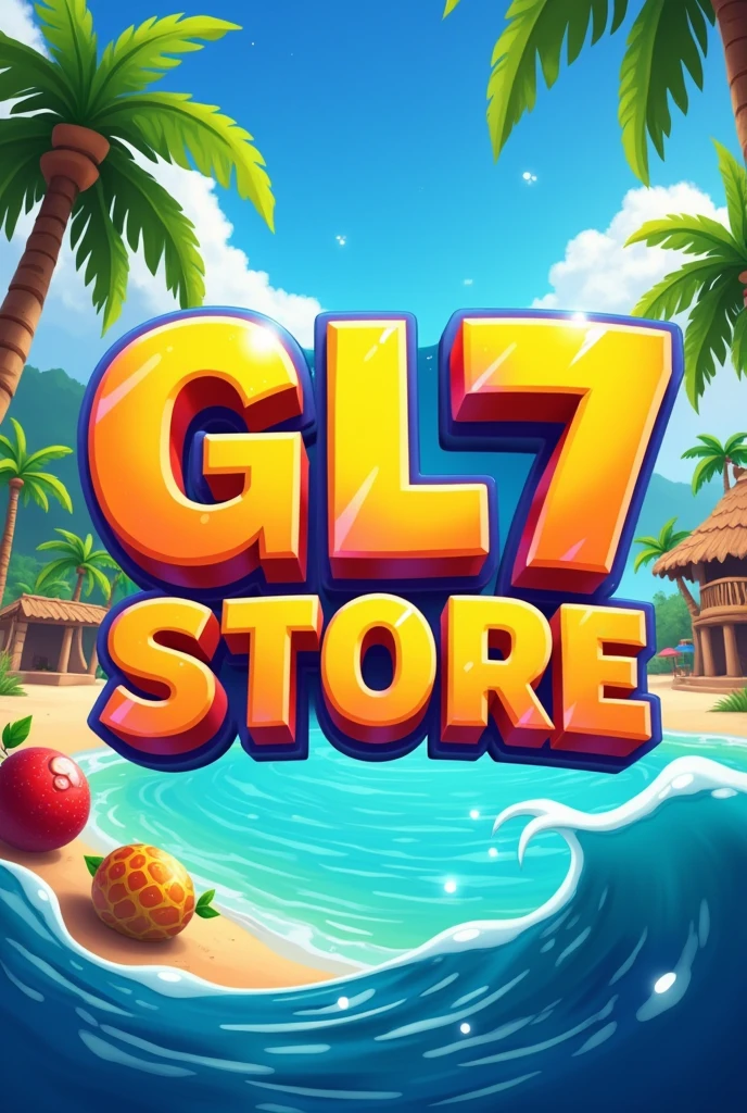 Foto com o nome GL7 STORE e o fundo de blox fruits