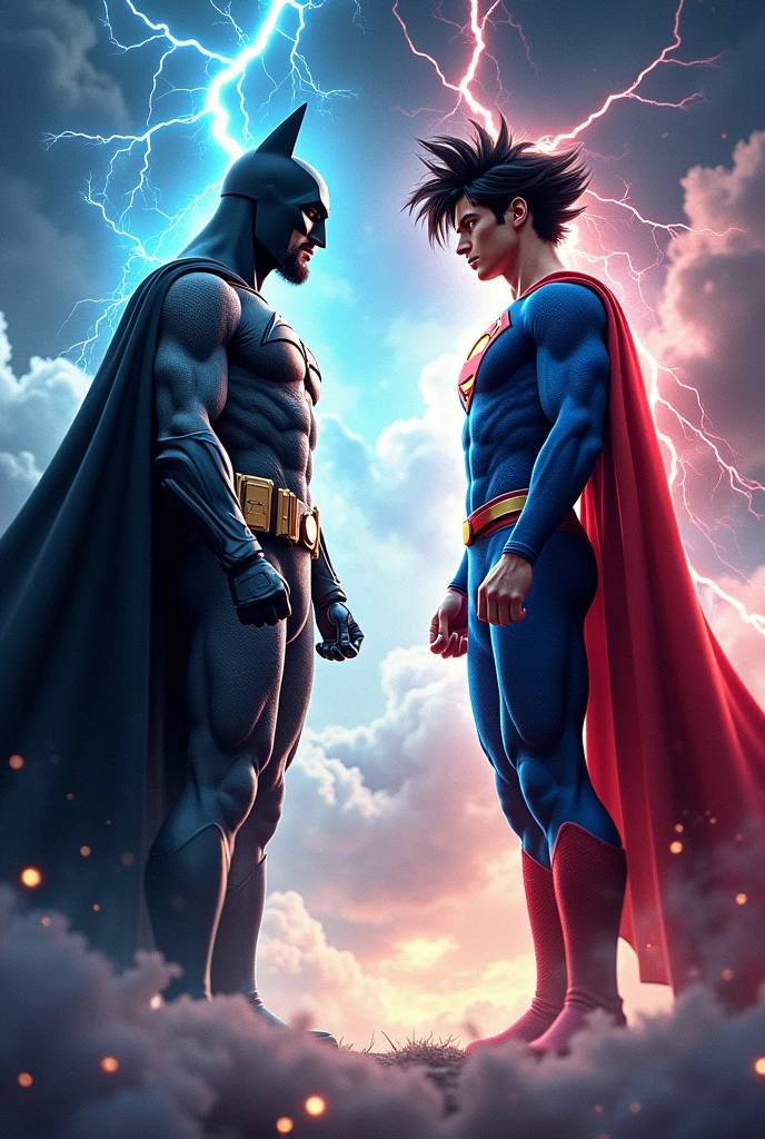 Jesus in a Batman suit vs Goku in a Superman suit