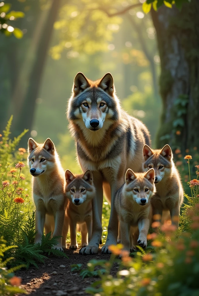 Because she was a she-wolf with six wolf cubs 