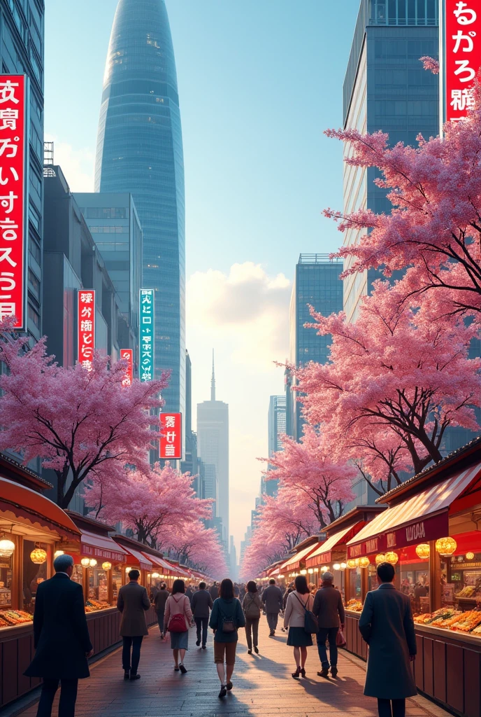 Realistic 3D photo of modern Japan