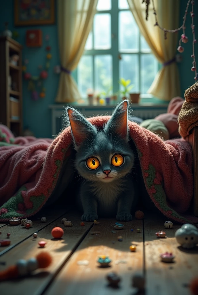 Momo under the bed
