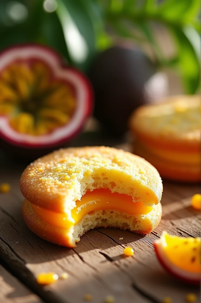 Passion fruit filled cookie