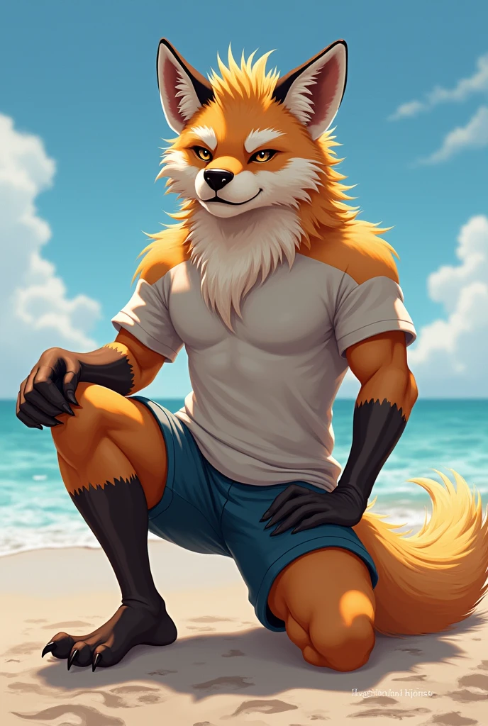 masterpiece, (high quality: 1,2), Better image quality, (High resolution: 1,2), figure, (absurd resolution: 1,2), Digital paint, (artwork), (by Dagasi), (fluffy fur), anthropomorphism (hyena male: 1,35), (Detailed face: 1,5), cute face, (T-shirt: 1,5), (outdoor, playa, down on my knees: 1,25), (big breasts: 1,15), (big breasts: 1,15), perfect round breasts, (sexy body: 1,5), focus on breasts, normal breast structure, (Shota de quince años: 1,2), (huge lump: 1,3), (large lump: 1,3), (average child body: 1,0), (crotch lump: 1,3), wide shoulders, (masculine: 1,5), narrow hips, jawline, normal bulge structure, (Knee High Socks: 1,0), (elbow gloves:1.2), (canine snout:1.0), detailed eyes, Bright and clear eyes, big ears, big tail, (yaoi:1.25), (Shota:1.5), (good lighting:1.5), (humanoid body:1.5), (attractive face:1.5), short hair, (kemono:1.2), (leg muscles:1.25), (Perfect body anatomy:1.35), (perfect breasts:1.35), horny, (detailed clothing:1.2), strong, (Shorts:1.5), (athletic boy:1.35), smooth lines, 8k, 4k, 2k, Fondos Full HD, (age body:1.5), (male waist:1.25), (bíceps masculine:1.2), (muslos masculines:1.0), (brazos masculines:1.2), (male hands:1.2), (baby face:1.25), (correct anatomy:1.3), (detailed body: 1,35), (correct body proportions: 1,35), (Cleavage: 1,35), Upper part of the body, (masculine general: 1,5), (mammal: 1,2), dynamic angle, (detailed orgasm face: 1,25), (perfect orgasm face: 1,25), bedroom eyes, squinted eyes, (first person view: 1,2)