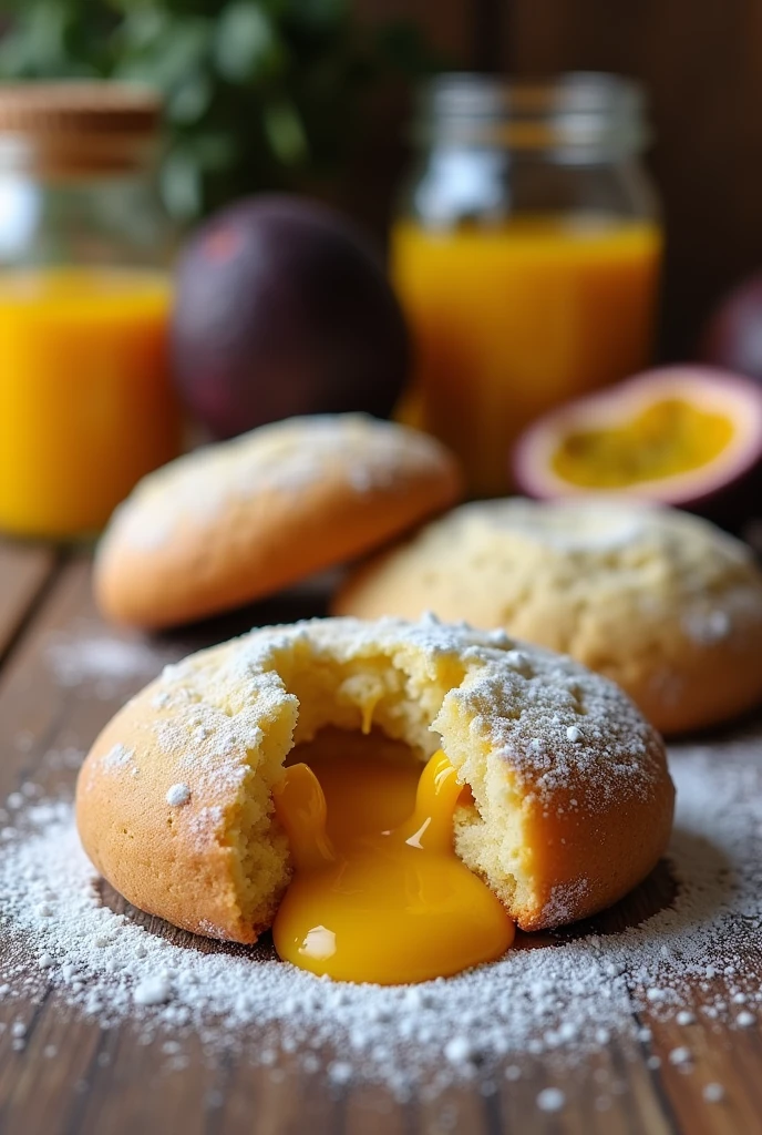 Cookie with passion fruit filling