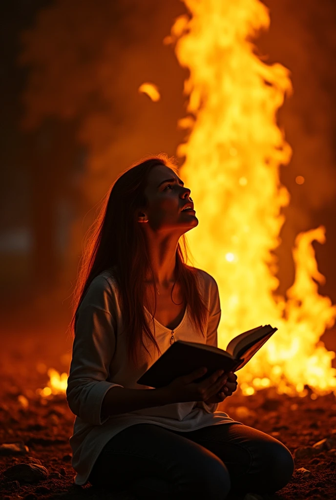 woman praying crying wall of fire bible