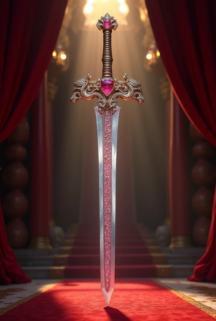 Create the most beautiful diamond and ruby sword in the world