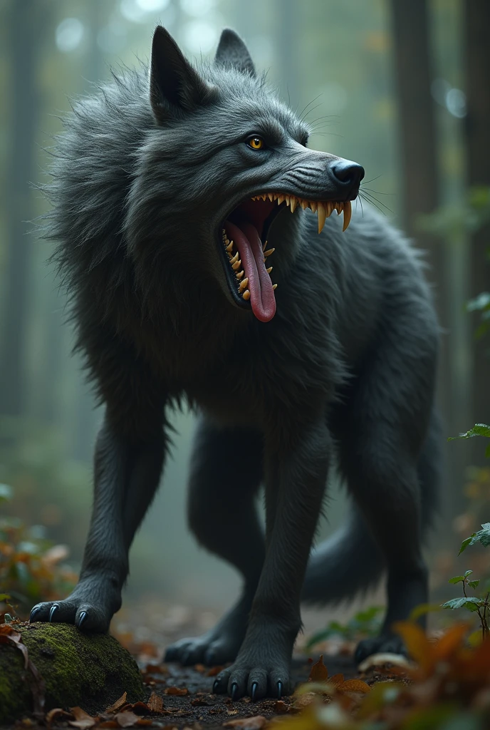 The very busty humanoid werewolf was sucking
