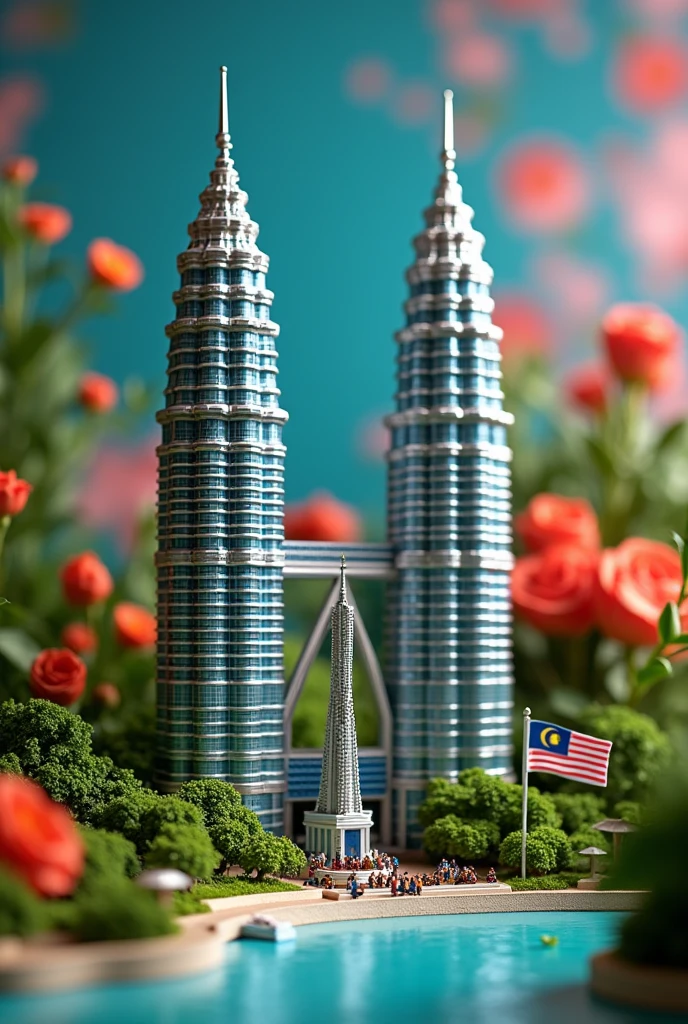 I want to make Petronas Twin Towers, KL Tower and Tugu Negara miniature for Malaysian İndependence Day. Please give me an idea for these 3 buildings how to make it.