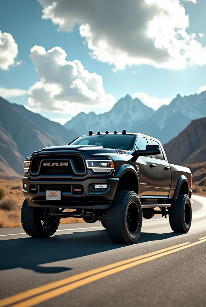 Long:Imported black wheels, RAM initials  
