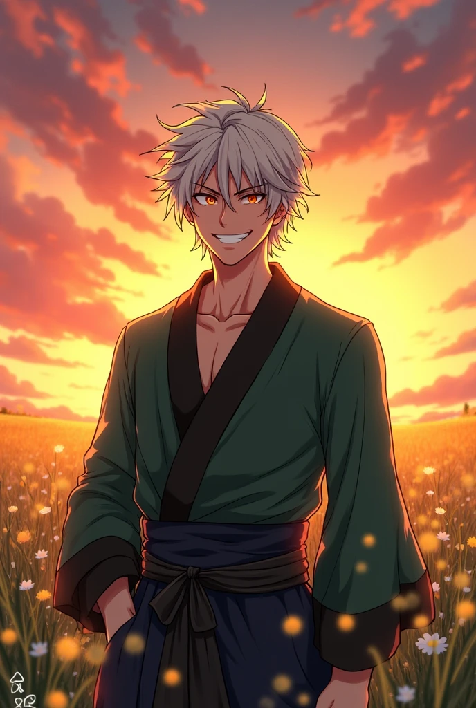 Sanemi smiling
