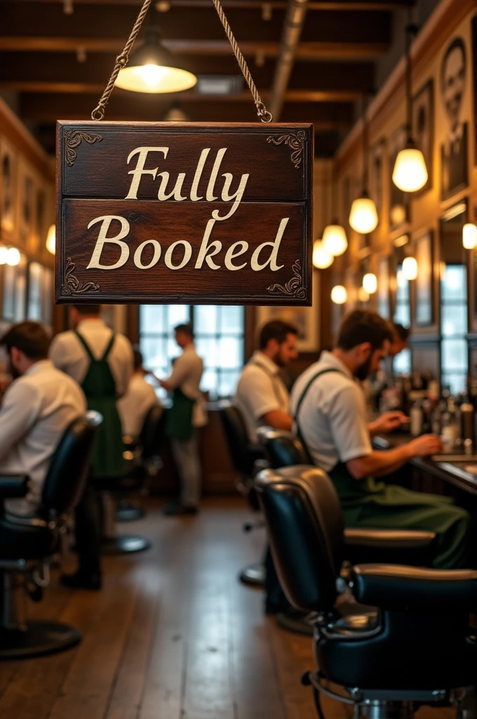 Barber shop fully booked announcement