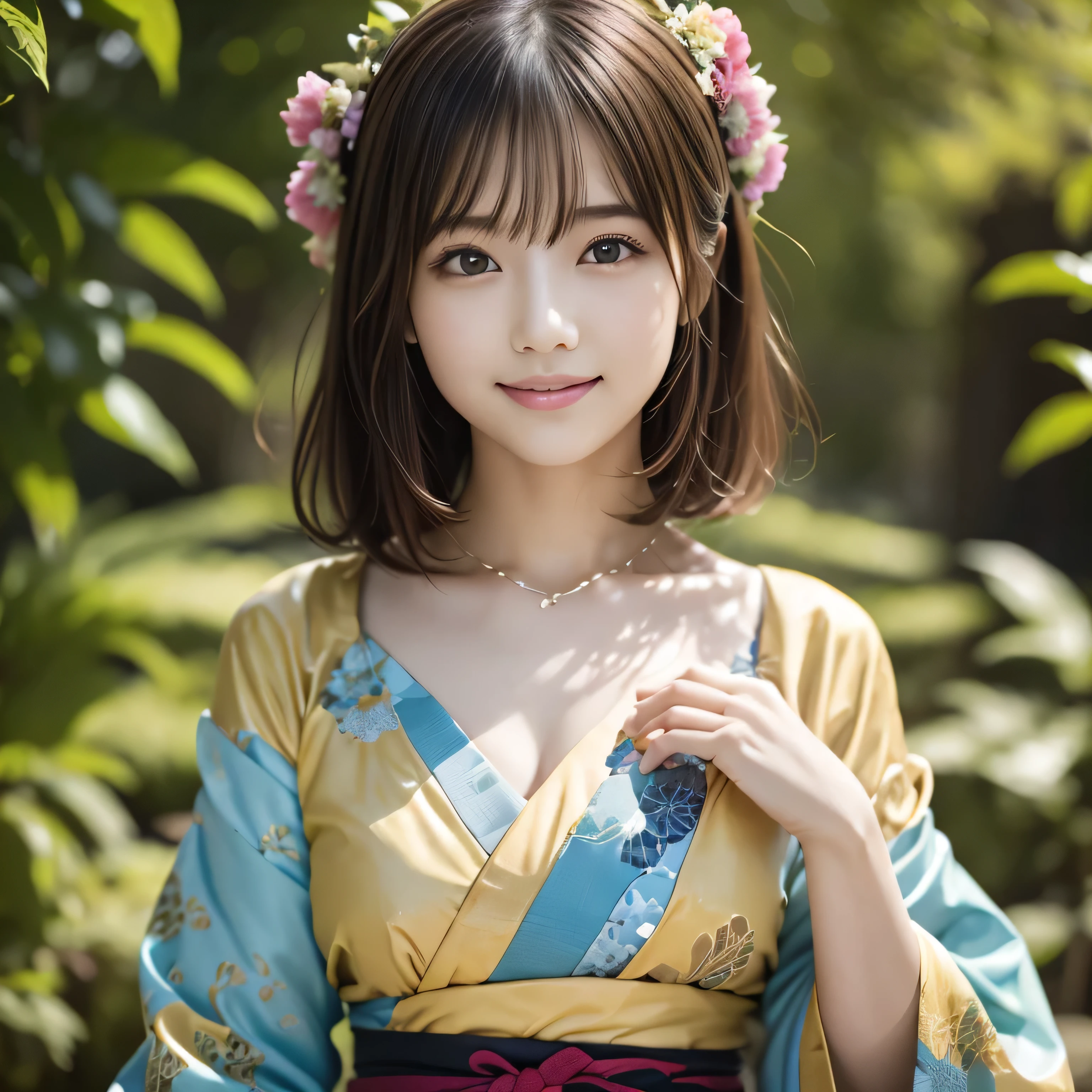 ((Highest quality))、(masterpiece:1.4)、RAW Photos、8k、((Best image quality))、 ((High resolution))、Beautiful face in every detail、Realistic people's skin、Gentle expression、(One people:1.4, One peopleの女性:1.3 )、Realistic、(Medium Hair:1.4, bionde:1.3)、(Beautiful woman)、(Cute Japanese:1.3)、(B cup bust:1.3、Balanced style:1.2)、((mannish))、((Beautiful woman))、(Beautiful Hair)、(Show your forehead)、(((Red cheeks)))、(Her eyes are big:1.3)、20 year old beauty、(Her face is small:1.3 )、Small Head、(Long neck:1.3)、necklace、((botanical garden))、(T-shirts)、((A lot of houseplants))、(Touching a leaf with your hand:1.3)、((Close your eyes and smile broadly))、(people)、(Dynamism:1.3)、(Larger clothes)1people,(Wearing colorful stage costumes:1.2),Very beautiful Japanese idol portraits,Face close-up,(RAW Photos,Highest quality),(Genuine,Genuineistic:1.4),(masterpiece),Very delicate and beautiful,Very detailed,2k wallpaper,wonderful,In detail,Highly detailed CG Unity 8K wallpapers,Very detailed,High resolution,Soft Light,Beautiful detailed,Very detailed eyes and face,Beautiful and sophisticated nose,Beautiful and beautiful eyes,Cinema Lighting,(Simple light color background:1.3),(short hair),(Bob),Complete Anatomy,Slender body,Small breasts,smile,{A sheer black yukata}、{Mysterious Shrine}、{Large Torii Gate}、 {Morning sunlight filtering through the trees}、{Japanese Shrines}、{Hair tied up}、{sit cross-legged}、美しいJapanese people women、Sharp focus, Perfect dynamic composition、Tilt your head、Close-up portrait, Model body type、 masterpiece、Highest quality、超High resolution、Ultra-high resolution photos、Smooth upscaled images 、HD resolution,、High Quality Boost,、Contrast Boost、Hyperrealism、Super fine、8k、elegant、 1people、Japanese people women、美しいJapanese people women、Ultra detailed face,、A captivating smile、cute、White skin、Fair skinの美しい肌、Brown eyes、Beautiful symmetrical face、Small face、Age 25、Beautiful black hair、 Beautiful small breasts、Skin between genuine people、Perfect figure、Perfect anatomical figure、whole body photos、Detailed and realistic people bodies、Detailed and realistic skin、Realistic face in every detail、Detailed and realistic eyes、Detailed and realistic lips、Detailed and realistic teeth、Detailed and realistic ears、Detailed and realistic hair、Beautiful Hands、Realistic feet down to the last detail、Realistic breasts down to the last detail、Realistic areola down to the last detail、Realistic nipples down to the last detail、Realistic female genitalia down to the smallest detail、Realistic vagina down to the last detail、Detailed and realistic clitoris、Realistic anus down to the last detail、Thick pubic hair with realistic detail、whole body、whole bodywhite skin、Fair skin、Check and fix the skeleton、Pubic hair is thick、Thick pubic hair、 Completely naked、urination、Pleasant expression、Blushing cheeks and an ecstatic expression, Leaking urine、A sex toy is inserted into the anus、Bun Hair、Wearing sandals、{Yukata Girls}、Put your arms behind your back、Open your mouth、 {In the mysterious forest}、Wooden table、{surrounded with plants}、