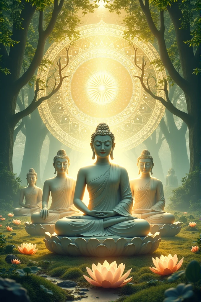 Create a music cover with images of Buddha