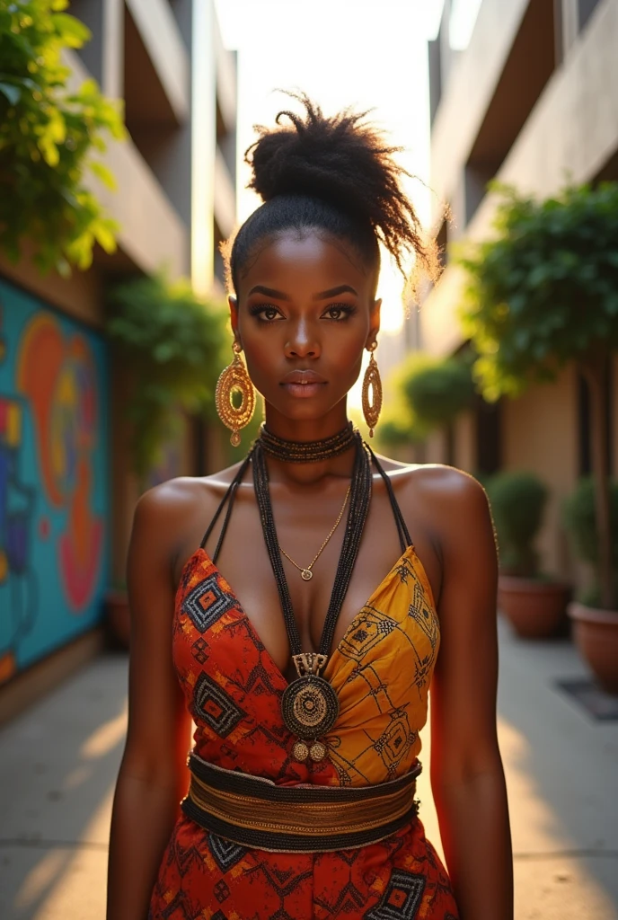 Woman of mixed Japanese, African, and American descent