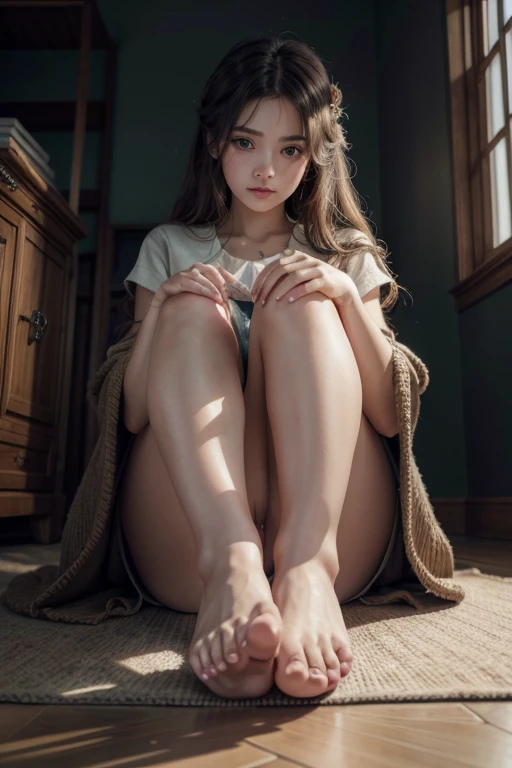 1 girl,showing your feet, pues hermosos martwork,Best Quality,artwork,beautiful,Extremely detailed CG unity 8k wallpaper