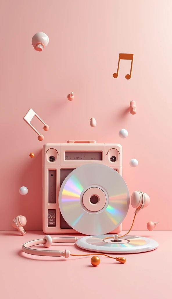 modern style,flat design,Fashion,music,Recorder,cd,earphone,music符号,Minimalist style,music元素,Pop elements,Mp3,Light colors