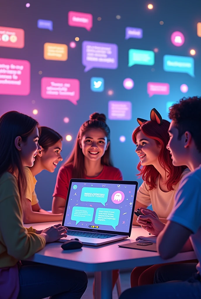 internet, role a, discord, friendship, virtual environment, do it in the same way, but with all of them through the computer as if they were through messages
