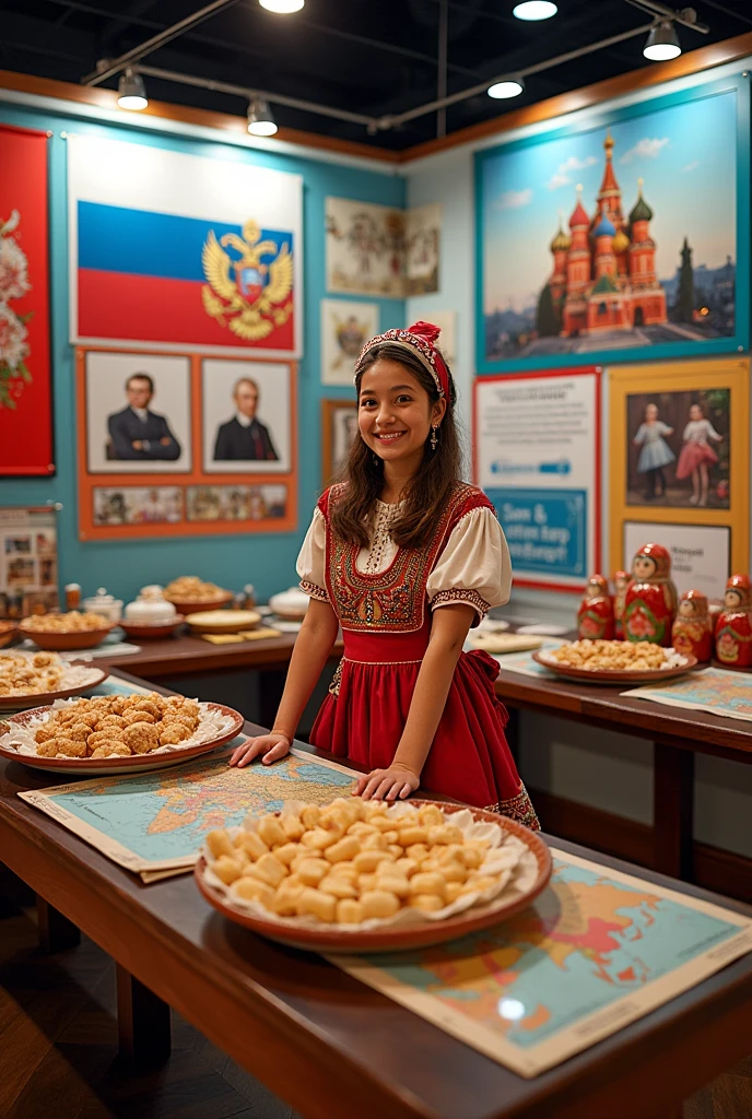 make an image of a booth about Russia for a school project