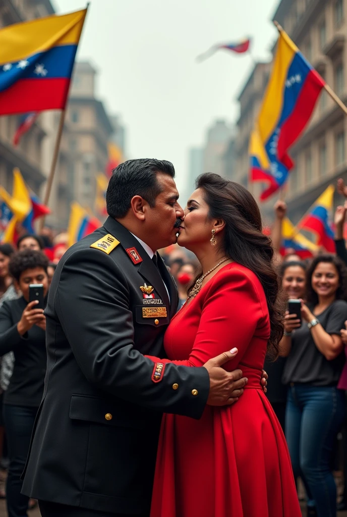 Nicolás Maduro kissing María Corina
