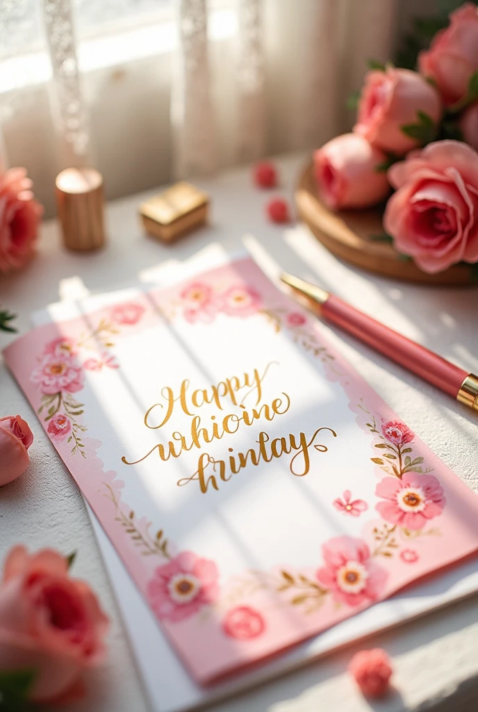An image written mv stationery with pink and white, with handwritten lettering 