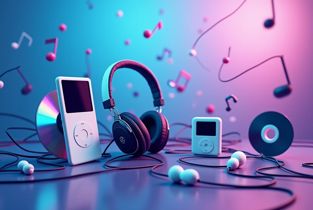 modern style,flat design,Fashion,abstract,music,Recorder,cd,earphone,music符号,Minimalist style,music元素,Pop elements,iPod,Mp3,Cool colors