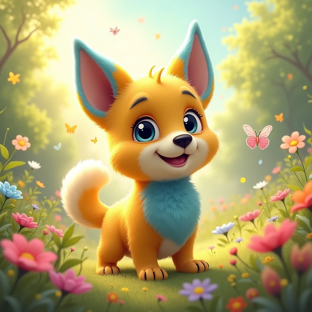 yellow blue Guardian Dog cute
