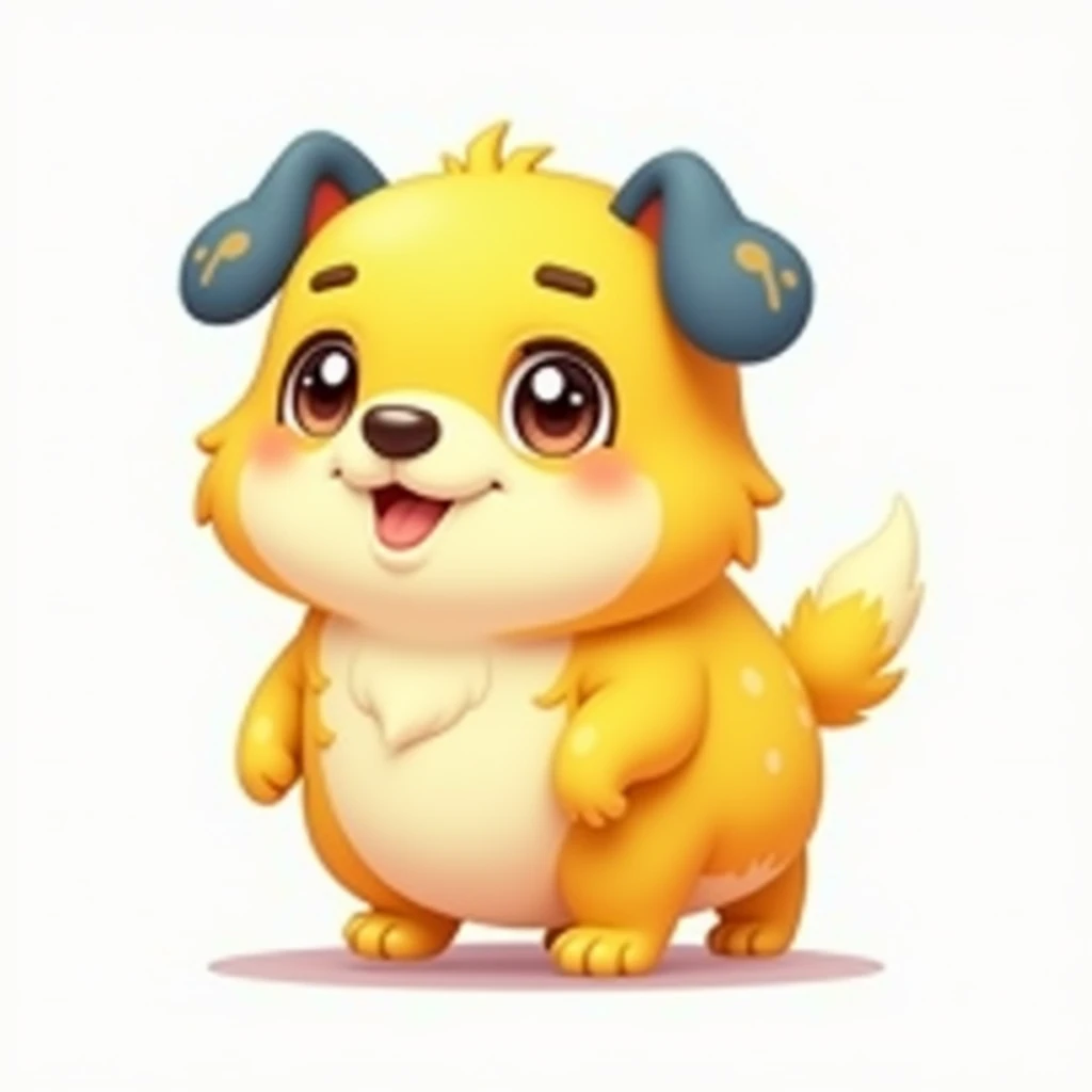 yellow blue Guardian Dog cute No background