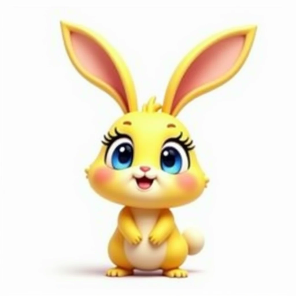 yellow blue rabbit pop No background