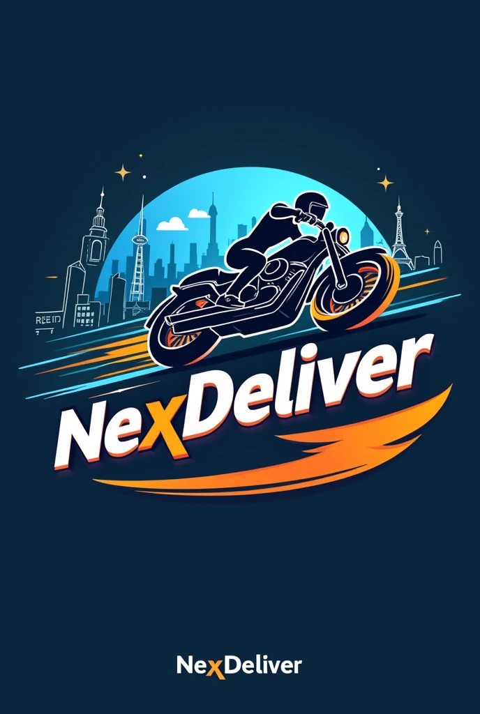 create a logo for my motorcycle delivery brand, o nome é NexDeliver
