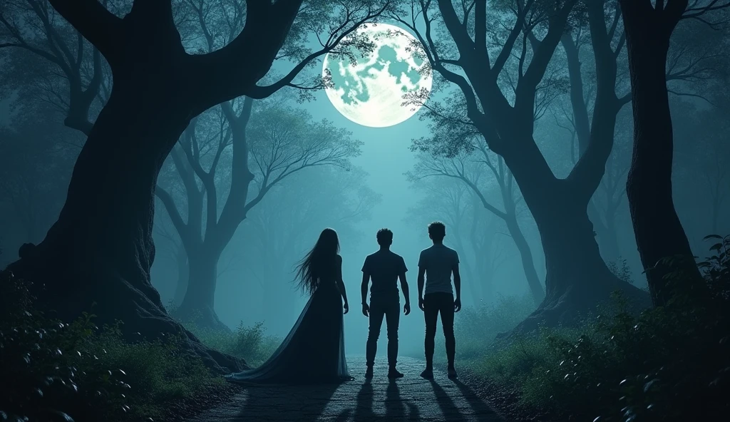 Since then, the legend of the Forbidden Forest grew stronger. No one dared to come close anymore, let alone try to test their courage. The forest became a place where darkness reigned, and every full moon, strange sounds could still be heard from within, as if the spirits were still lurking, waiting for her next victim. (Jaka and Andi are handsome young men, and Rani is a beautiful girl.)