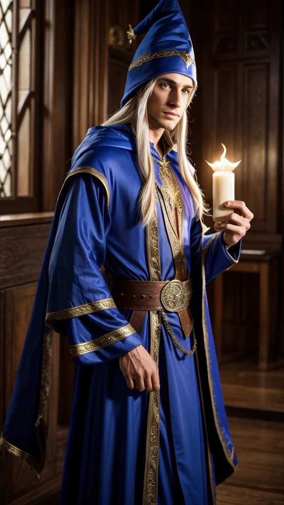 wizard, elf, male, magical, in wizard clothes, man, beautiful.