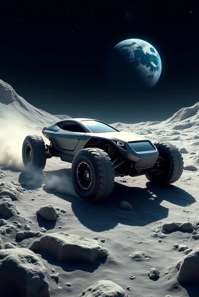 An all-terrain vehicle on the moon
