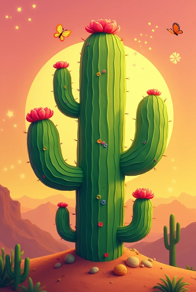 I want a logo that combines cactus and letters that says Deibis gerdel, animated. 