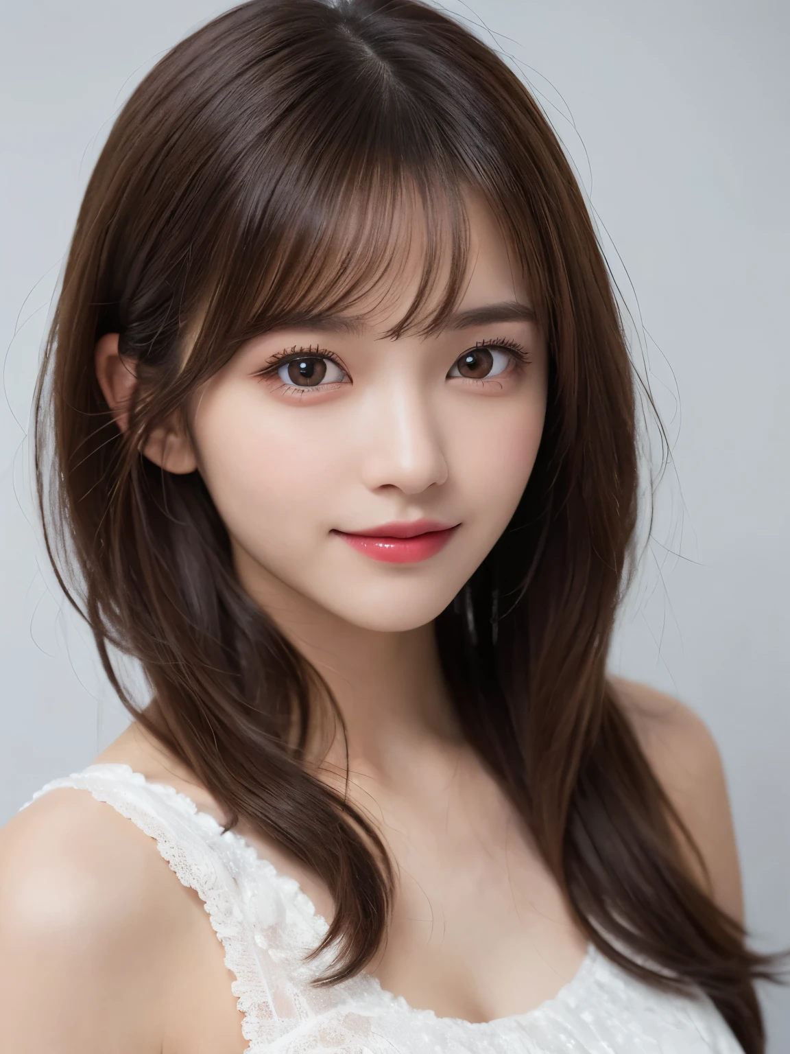 white background, half body portrait, bust shot, looks very happy, smile, one girl, (a beauty girl, delicate girl:1.3), (20 years old:1.3), break, (wear halloween dress), break, very fine eyes, (symmetrical eyes:1.3), break, E cup breasts, brown eyes, parted bangs, short hair, brown hair,  (eyes and faces with detailed:1.0), break, (masterpiece, best quality, ultra detailed, detailed face, 8k)