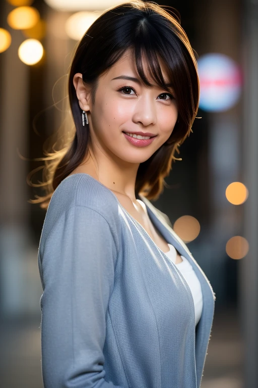 1girl,(RAW photo, best quality), (realistic, photo-realistic:1.4), masterpiece, an extremely delicate and beautiful, extremely detailed, 2k wallpaper, Amazing, finely detail, extremely detailed CG unity 8k wallpaper, ultra-detailed, highres, soft light, beautiful detailed girl, extremely detailed eyes and face, beautiful detailed nose, beautiful detailed eyes,cinematic lighting,perfect anatomy,slender body,smiling ,(bokeh:1.3)
in front of izakaya,narrow street like nakano,lights reflected on wet floor,after rain,night time,shop sign lights,winter night
(wearing cashmere jacket)