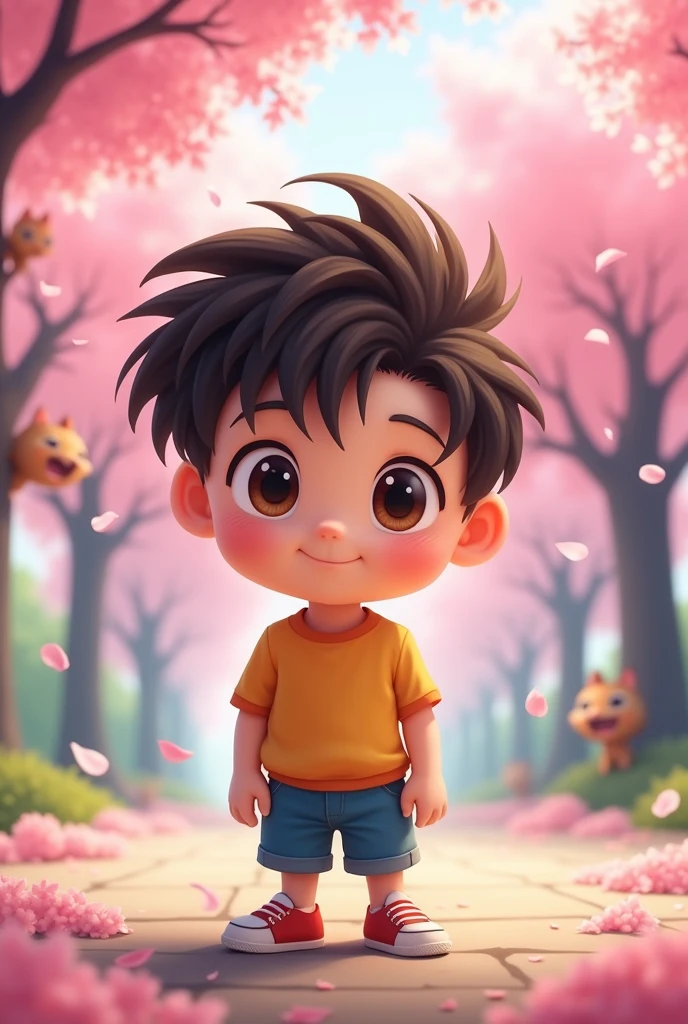 a very textualized photo of a handsome anime-style boy with a bump on his head