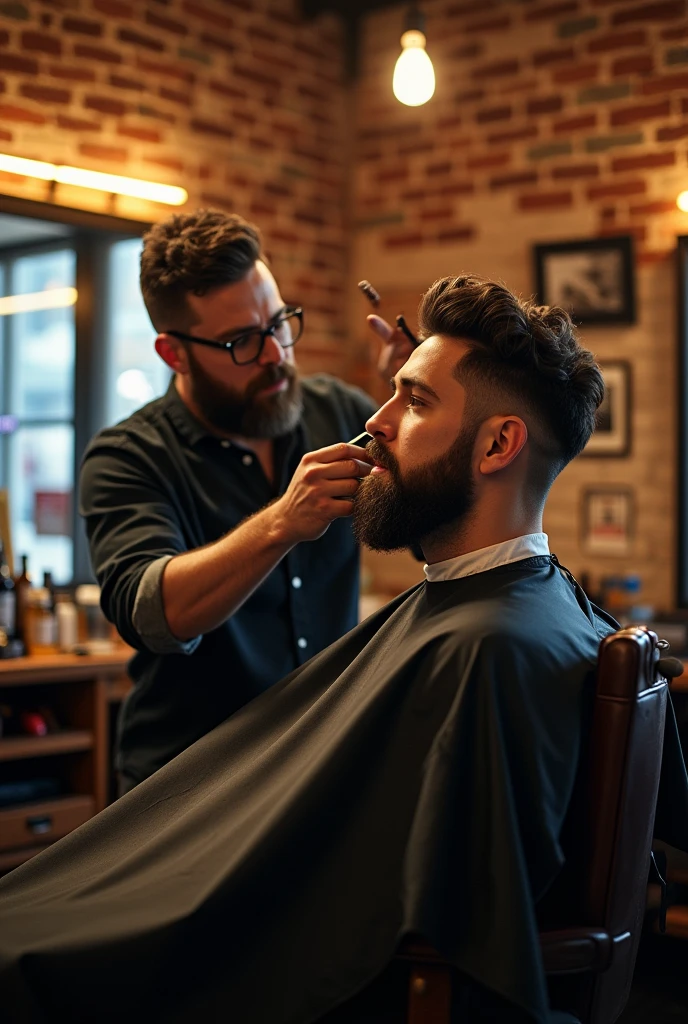 Hair and beard information for 50 reais, With food, beer included. You can enjoy a PS4