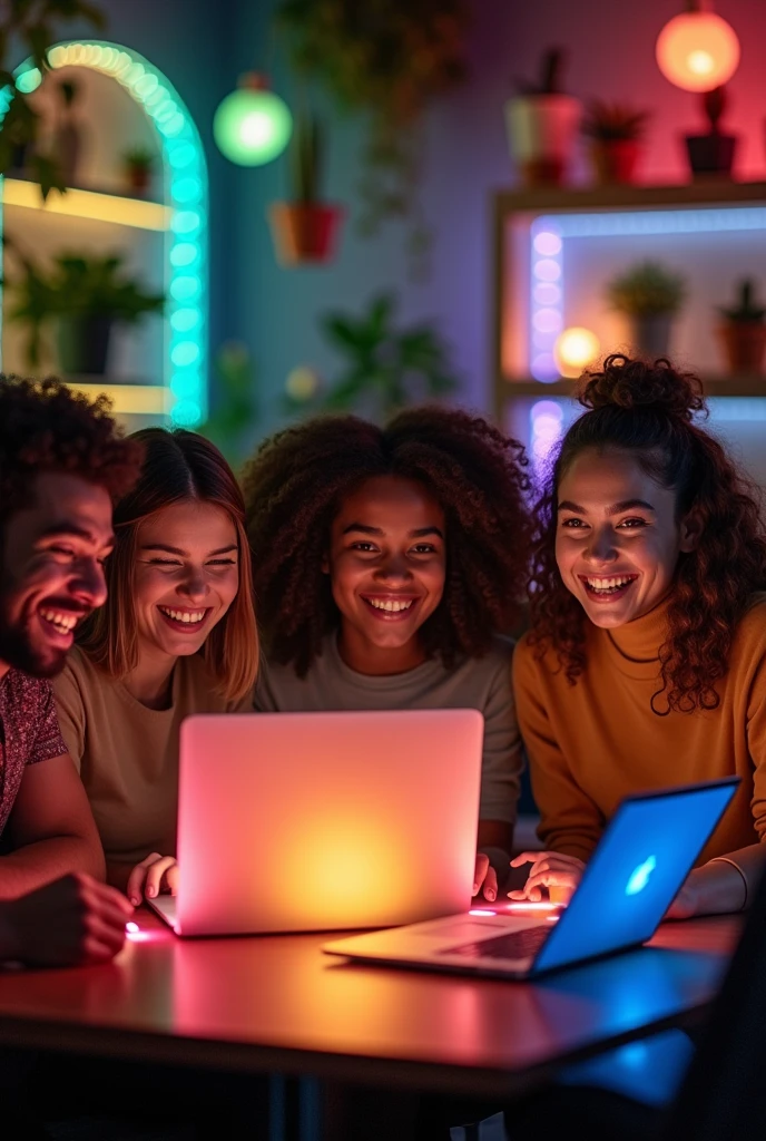 group of people who like to play and chat, even from afar we can connect through the web
