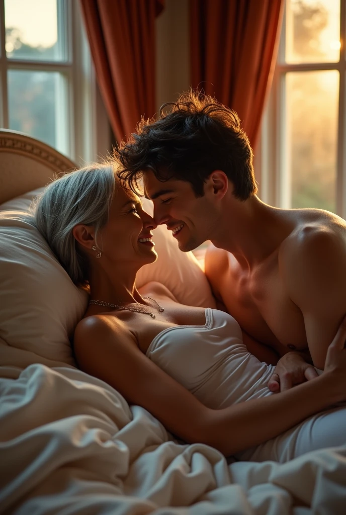 Young man having sex with 50 year old woman